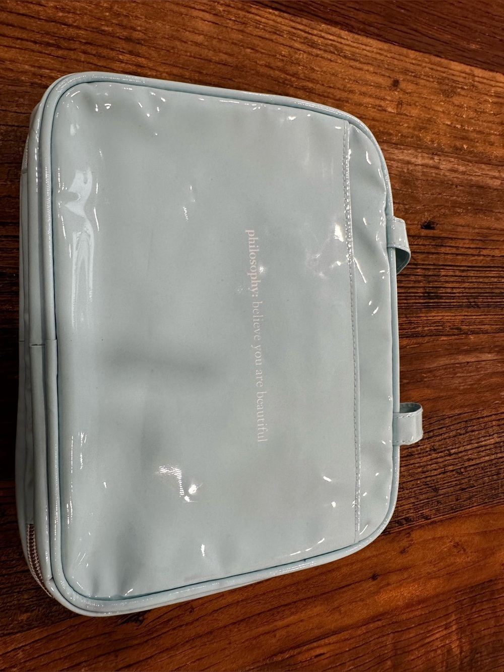Philosophy Pale Blue Glossy Cosmetic Pouch